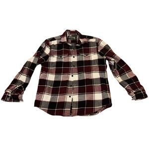 American Eagle‎ Unisex Flannel Button Down Shirt Size Med Blue Maroon White